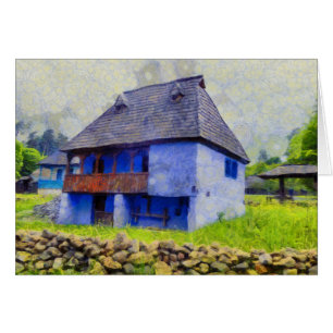 Cartão Pintura da casa azul