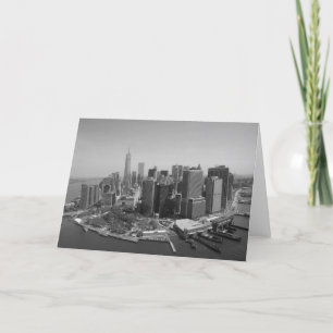 Cartão Pintura da Cidade de Nova York Preto e Branco