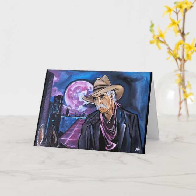 Cartão Pintura da Lua Neon por Alfred Fox (Flor Amarela)