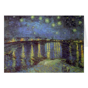 Cartão Pintura da noite estrelado de Van Gogh
