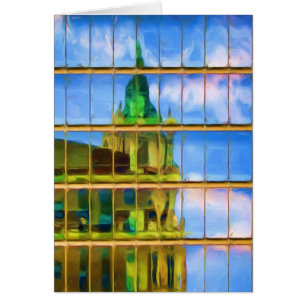 Cartão Pintura das reflexões de NYC