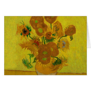 Cartão Pintura de 15 Girassóis de Vincent Van Gogh