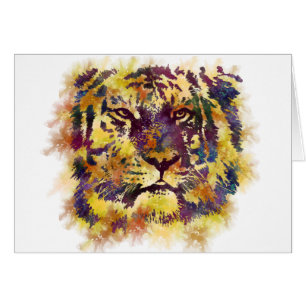 Cartão pintura de abstrato Lion