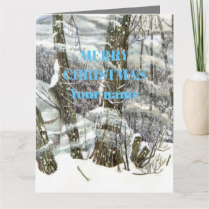 Cartão Pintura de Aquarela Invernal