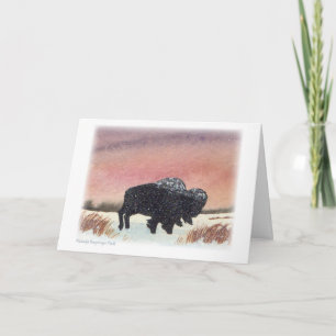Cartão Pintura de Aquarela Sunset Buffalo