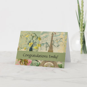 Cartão Pintura de Arte Antiquada por Viagem da França de