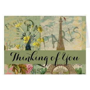 Cartão Pintura de Arte Antiquada por Viagem da França de