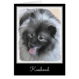 Cartão Pintura de Bailey do Keeshond - arte original