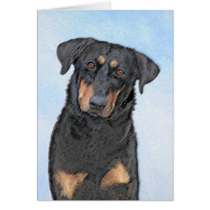 Cartão Pintura de Beauceron - Arte de Cão Original Bonit