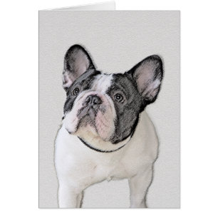 Cartão Pintura de Bulldog Francês (Brindle Pied) - Arte 