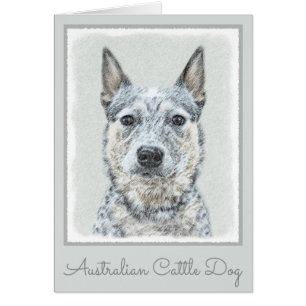 Cartão Pintura de Cachorro Australiano - Arte Original Bo
