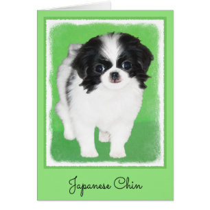 Cartão Pintura De Cachorro Japonês - Arte Original De Ca