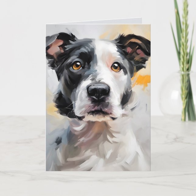 Cartão Pintura De Cachorro Para Humor De Aniversário (Frente)
