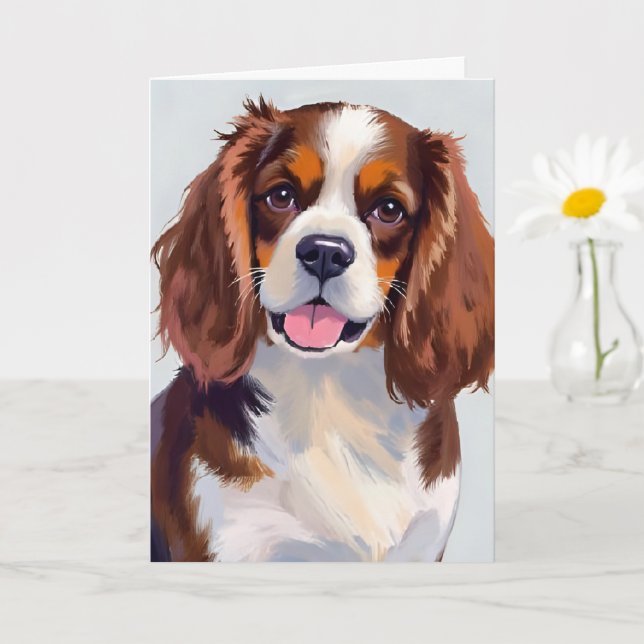Cartão Pintura de Cão Cocker Spaniel (Planta pequena)