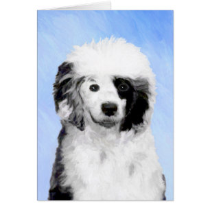 Cartão Pintura de Cão de Água - Arte Original de Cão