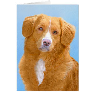 Cartão Pintura de Cão de Retriever com Pedra Nova Escóc