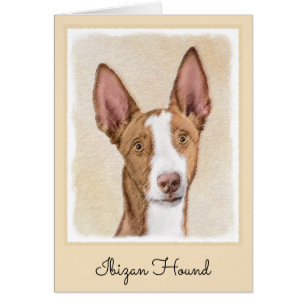 Cartão Pintura de Cão Ibizan - Arte Cão Original Bonita