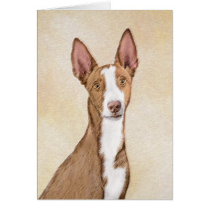 Cartão Pintura de Cão Ibizan - Arte Cão Original Bonita