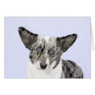 Cartão Pintura de Cardigan Welsh Corgi - Arte Original pa