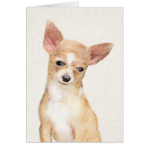 Cartão Pintura de Chihuahua - Arte de Cachorro Original B