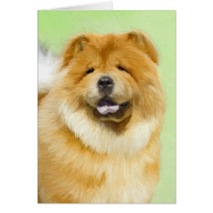 Cartão Pintura De Chow Chow - Arte De Cachorro Original