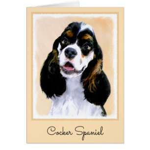 Cartão Pintura De Cocker Spaniel (Partida) - Arte De Cão