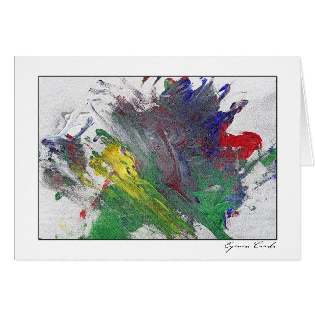 Cartão Pintura de dedo dois (Frente Horizontal)