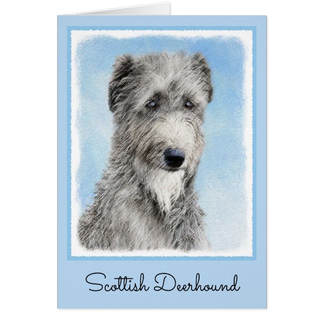 Cartão Pintura De Deerhound Escocês - Cachorro Original C (Frente)