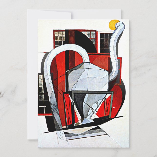 Cartão Pintura de Demuth, Máquinas, (Frente)