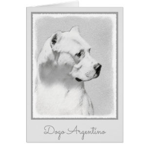 Cartão Pintura de Dogo Argentino - Arte Original de Cães