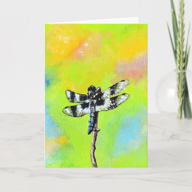 Cartão Pintura de Dragonfly Shimmering (Frente)