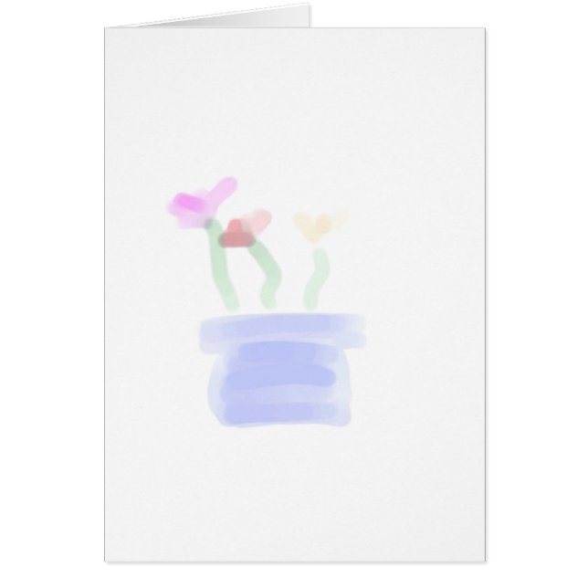 Cartão Pintura de Flores de Água (Frente)