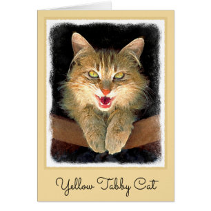 Cartão Pintura De Gatos Loucos - Arte De Gato Original Bo