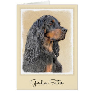 Cartão Pintura de Gordon Setter - Arte de Cachorro Origin