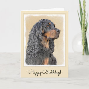 Cartão Pintura de Gordon Setter - Arte de Cachorro Origin