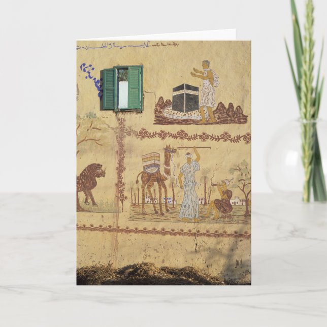 Cartão Pintura de Hajj ou Umra na Aldeia (Frente)