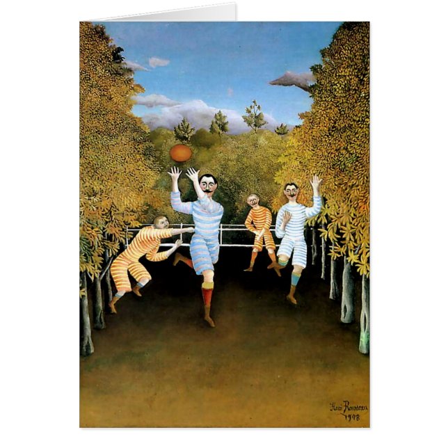 Cartão Pintura de Henri Rousseau "Os Jogadores de Futebol (Frente)