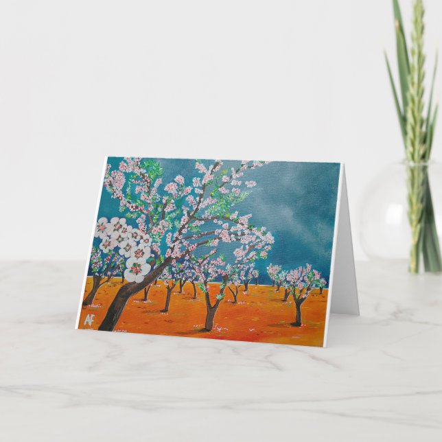 Cartão Pintura de Huerto de Almendros por Alfred Fox (Frente)