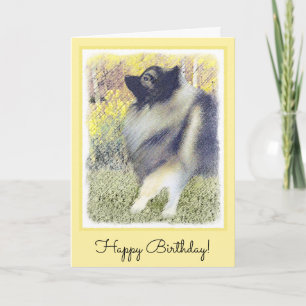 Cartão Pintura de Keeshond Aspen - Arte de Cachorro Origi