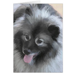 Cartão Pintura de Keeshond Bailey - Arte de Cachorro Orig