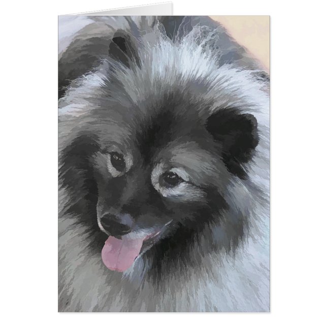 Cartão Pintura de Keeshond Bailey - Arte de Cachorro Orig (Frente)
