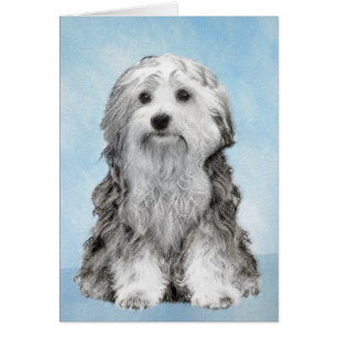 Cartão Pintura De Lowchen - Arte De Cachorro Original Bon