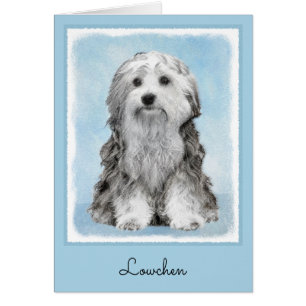 Cartão Pintura De Lowchen - Arte De Cachorro Original Bon
