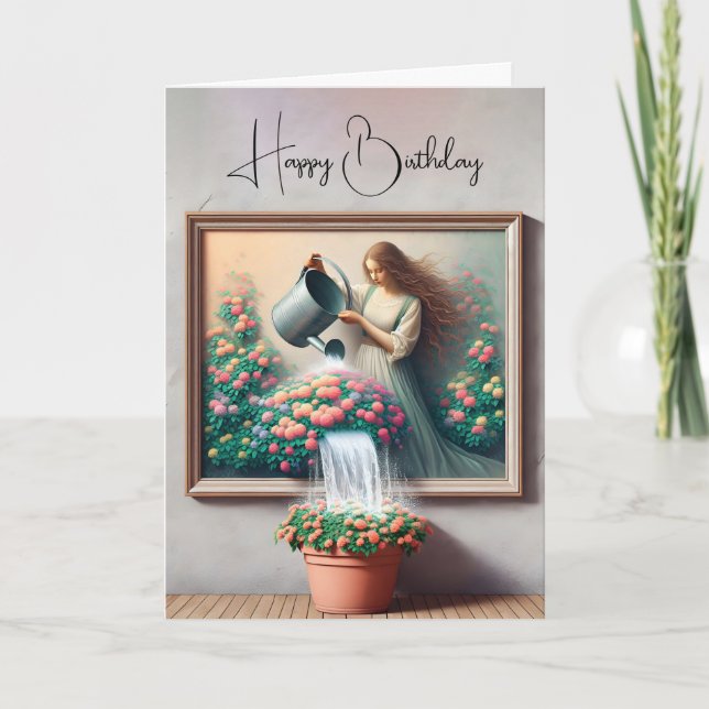 Cartão Pintura de Mulher Água Potável (Frente)