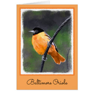 Cartão Pintura de Oriole - Arte Original para Pássaros