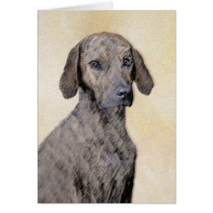 Cartão Pintura de Plott - Arte de Cão Original Bonita