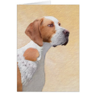 Cartão Pintura de Ponteiro - Arte de Cão Original Bonita