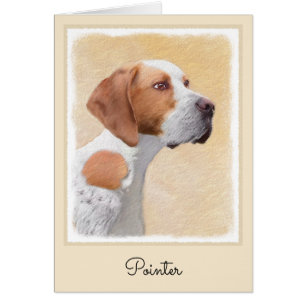 Cartão Pintura de Ponteiro - Arte de Cão Original Bonita