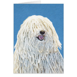 Cartão Pintura de Puli - arte original bonito do cão