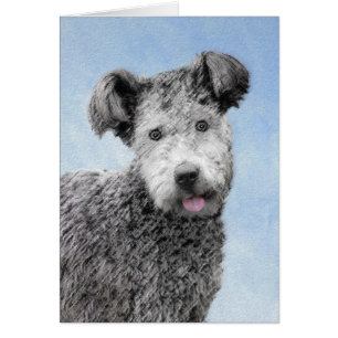 Cartão Pintura De Pumi - Arte De Cão Original Bonita
